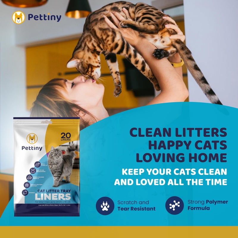 Pettiny 20 Cat Litter Box Liners with Drawstrings - Scratch Resistant Cat Litter Bags for a Medium and Large Litter Pan - Image 5